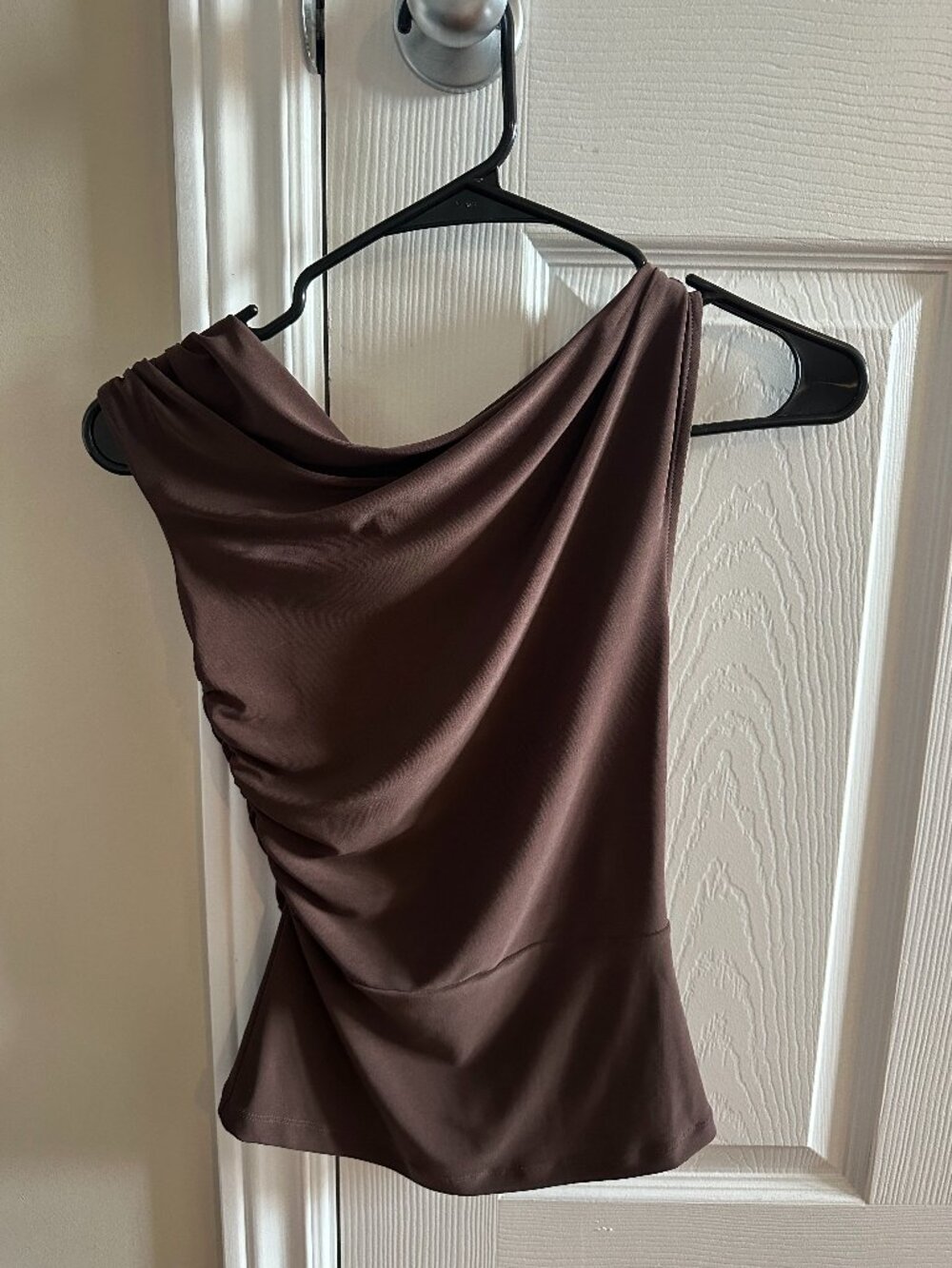 Gallery top in rich mocha brown, great going out top